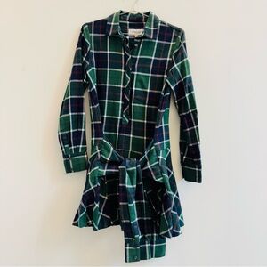 Derek Lam Green Plaid Dress
